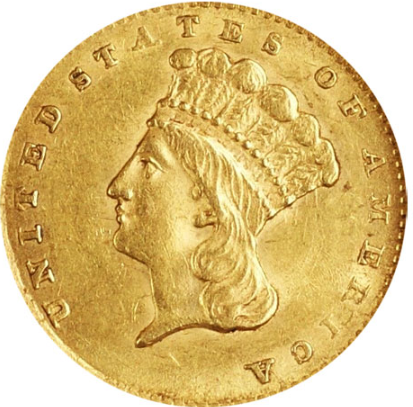 1856 Large Indian Head Gold Dollar